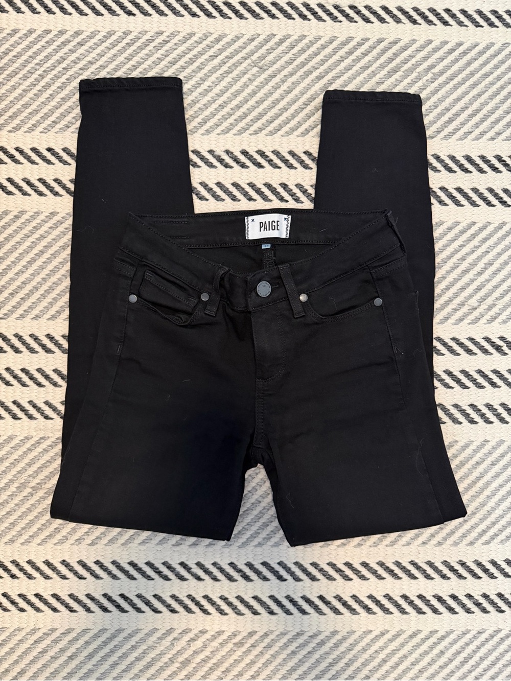 PAIGE Black Skinny Jeans — Sleek High-Rise Look